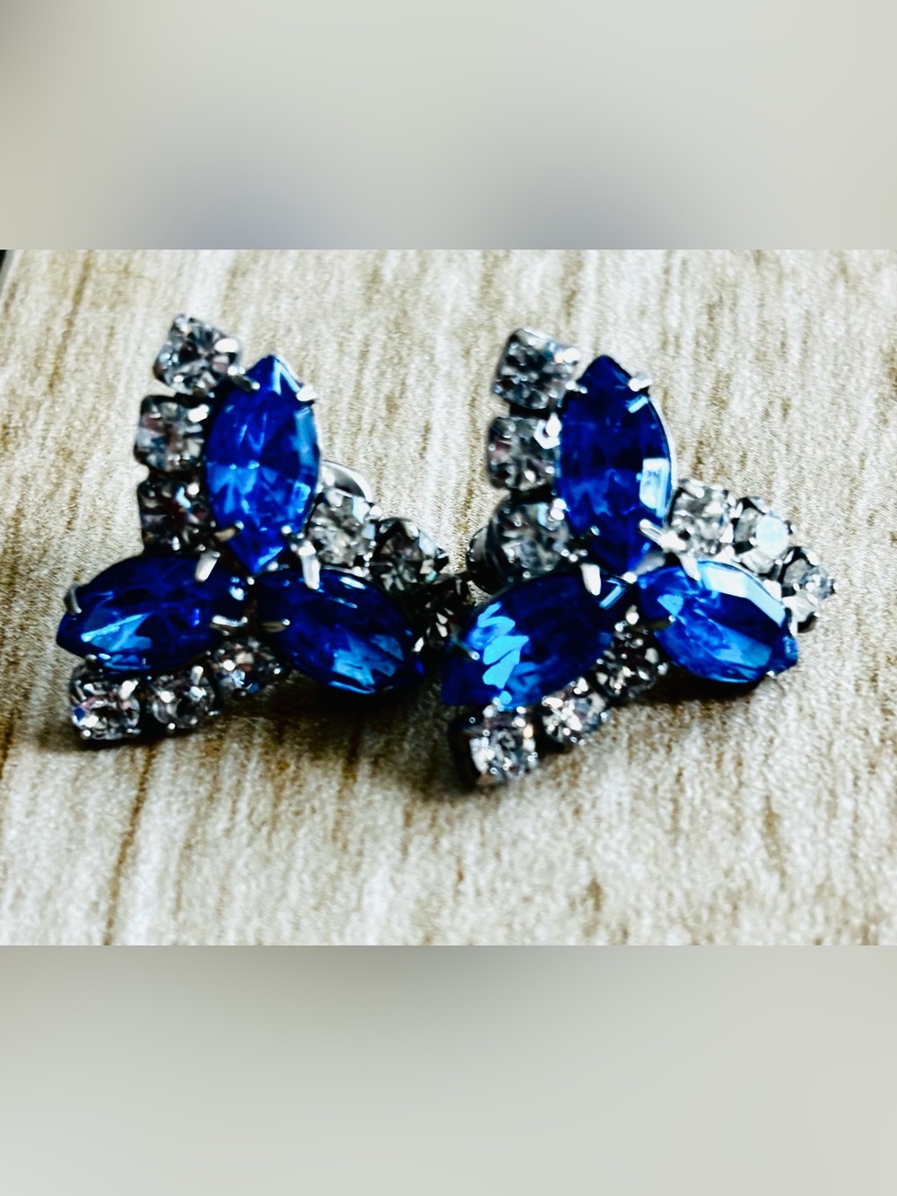 Vintage 1950’s Crystal Cluster Earrings